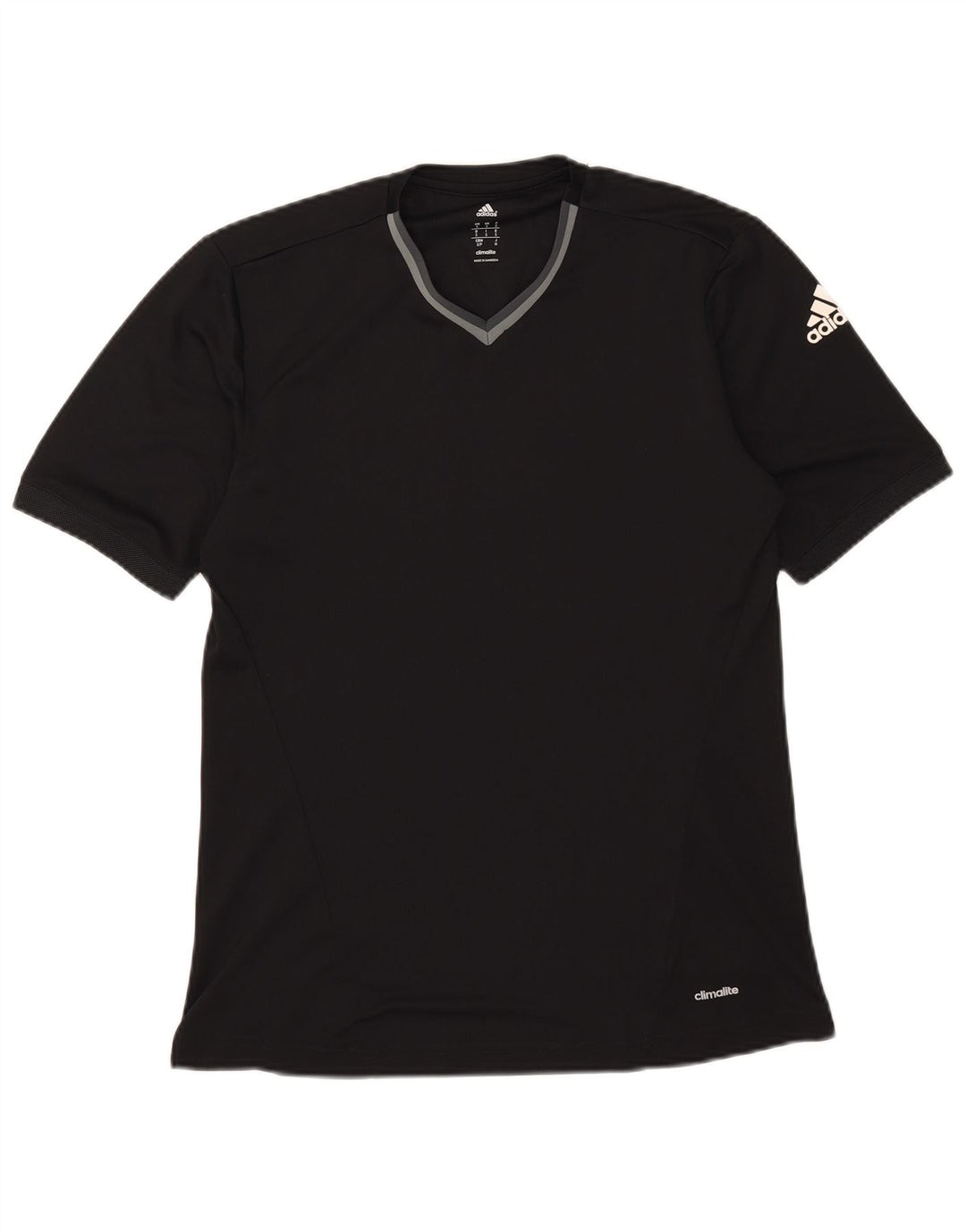 T-shirt Adidas Climalite da uomo piccola piccola in poliestere nero