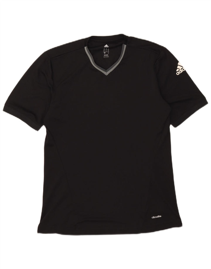 T-shirt Adidas Climalite da uomo piccola piccola in poliestere nero