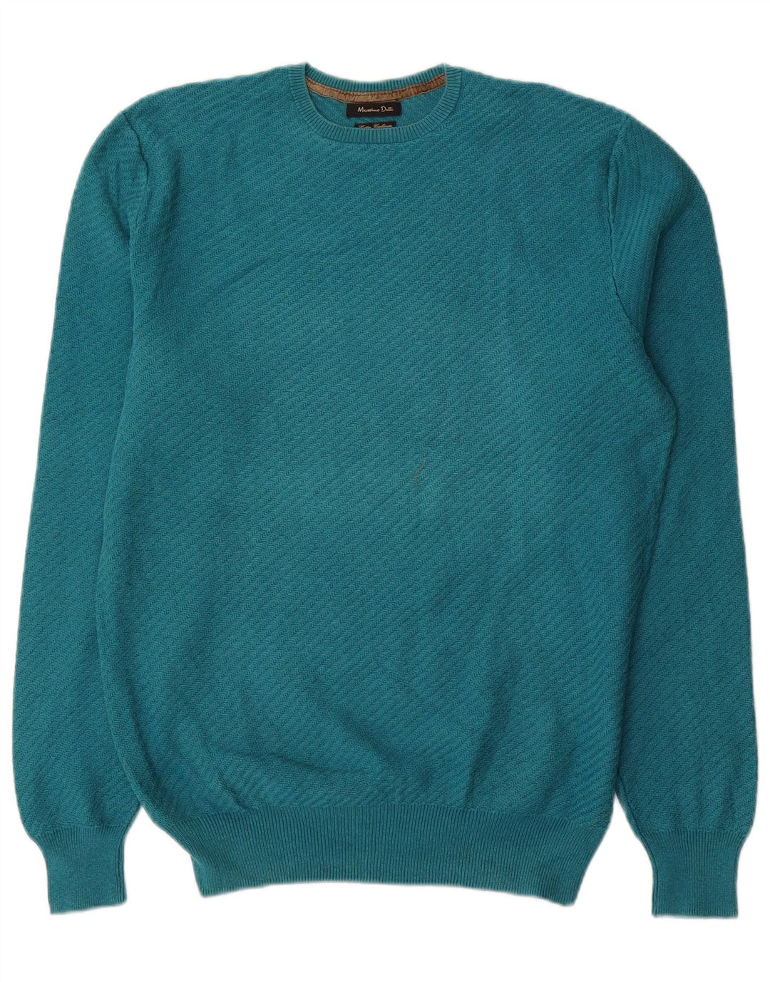 Maglione maglione girocollo da uomo Massimo Dutti in cotone blu medio