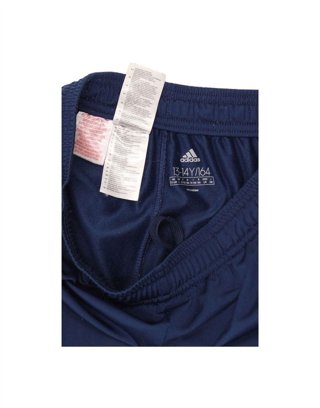 ADIDAS Boys Tracksuit Trousers 13-14 Years Navy Blue Polyester