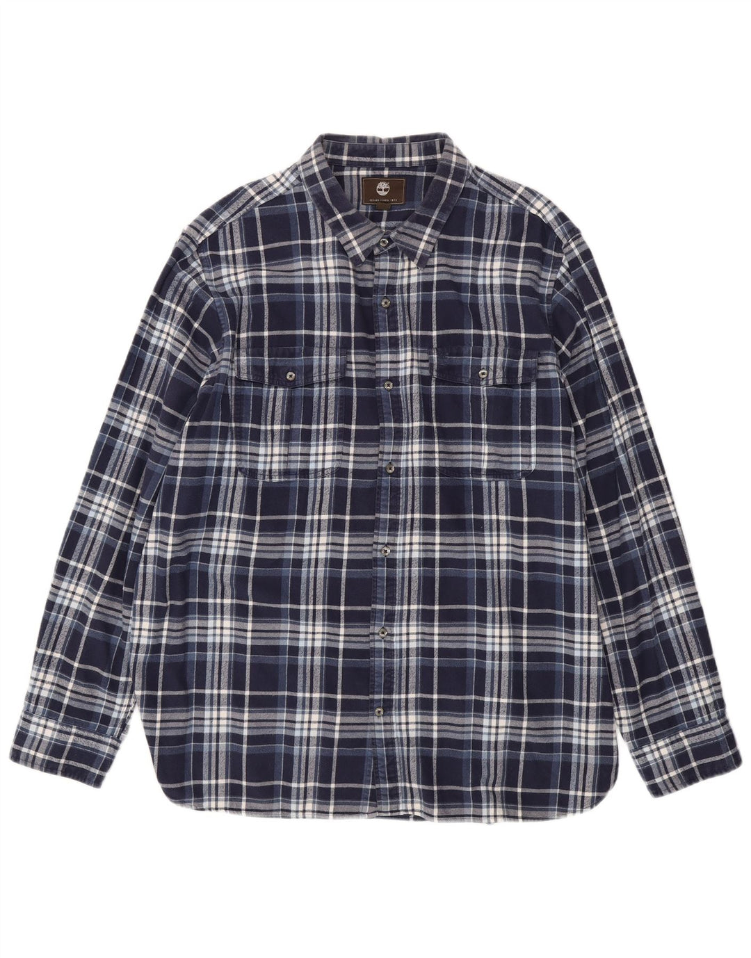 TIMBERLAND Camicia da uomo in flanella vestibilità regolare 3XL Cotone a quadri blu navy