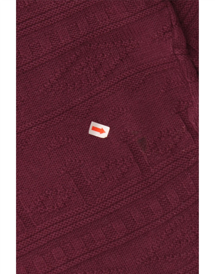 Maglione maglione girocollo da uomo VINTAGE grande bordeaux