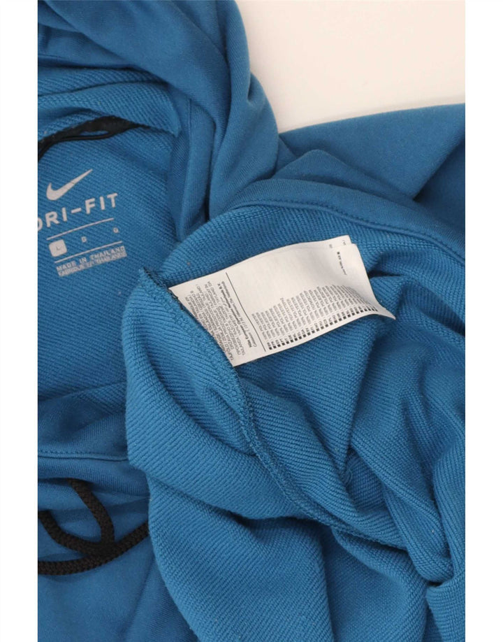 Felpa con cappuccio a maniche corte Nike Dri Fit da uomo, grande, in poliestere blu