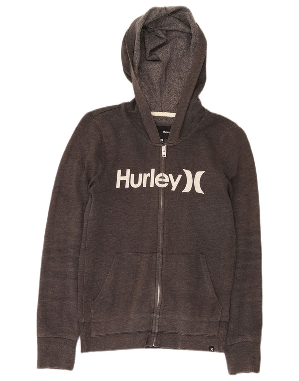 Felpa con cappuccio e zip grafica Hurley da donna UK 6 XS Cotone grigio