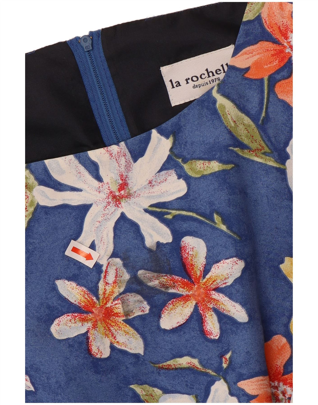 LA ROCHELLE Womens Crop Sleeveless Blouse Top EU 38 Medium Blue Floral