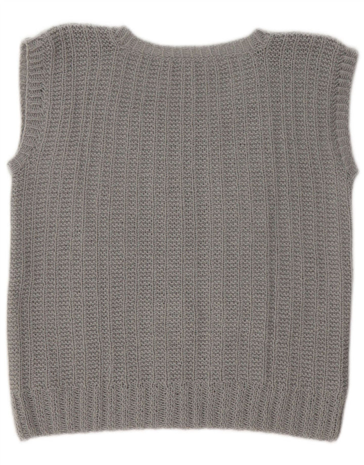 Canottiera vintage da donna UK 14 grigio medio