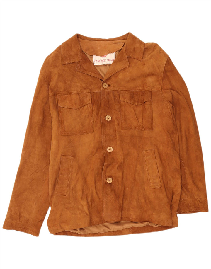 Vintage da uomo UK 38 in pelle beige media