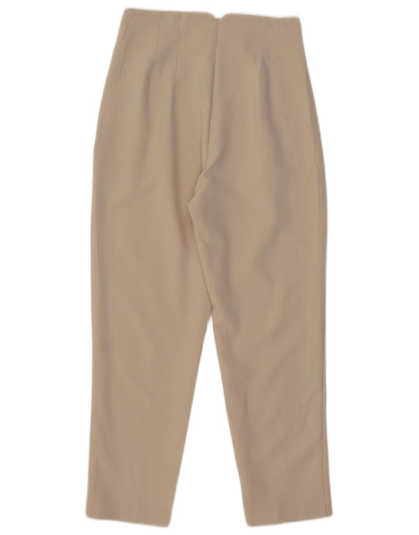 Pantaloni da abito affusolati a vita alta da uomo Zara medi W28 L27 poliestere beige