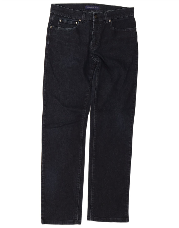 Jeans Dritti Donna Trussardi W33 L29 Cotone Blu Navy