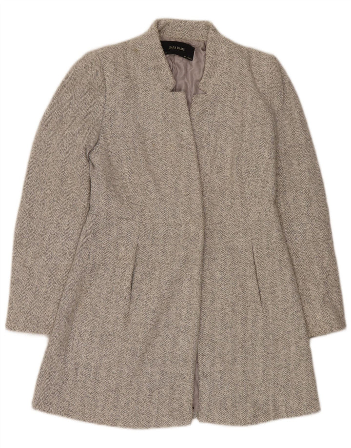 Soprabito da donna Zara UK 12 Poliestere a spina di pesce beige medio