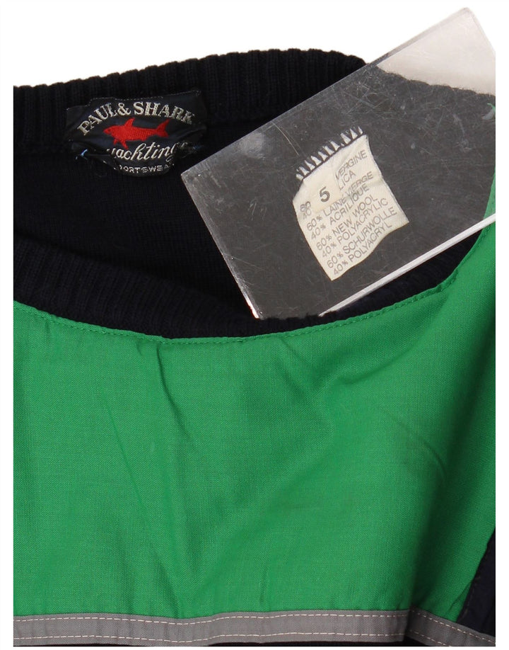 Paul & Shark Maglione da uomo con zip e collo in lana vergine blu navy medio