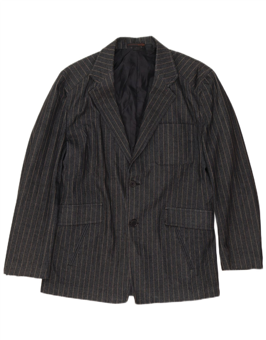 Giacca blazer da uomo Zara UK 38 Cotone a righe grigio medio