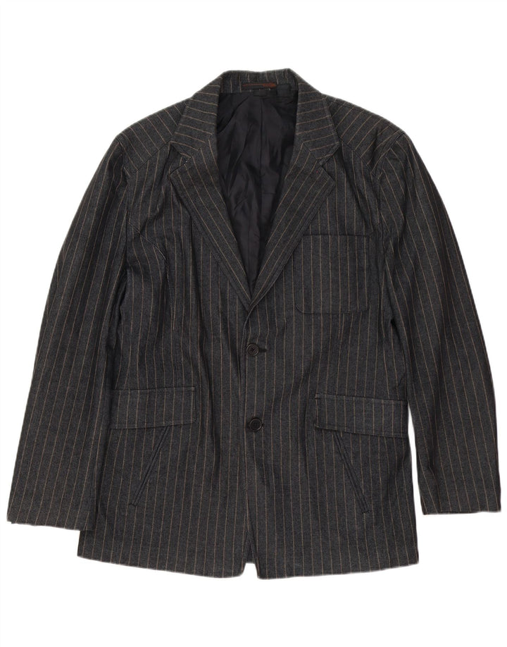Giacca blazer da uomo Zara UK 38 Cotone a righe grigio medio