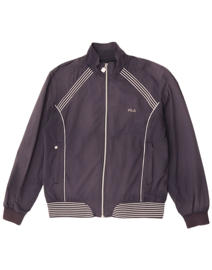 Giacca bomber da donna Fila UK 18 XL Poliestere a righe blu navy