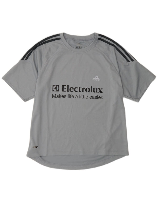 T-shirt grafica Adidas Climalite da uomo, grande, in poliestere grigio