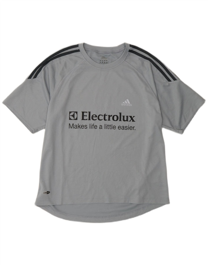 T-shirt grafica Adidas Climalite da uomo, grande, in poliestere grigio