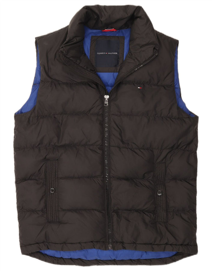 TOMMY HILFIGER Gilet imbottito da uomo UK 40 Large Nero Nylon