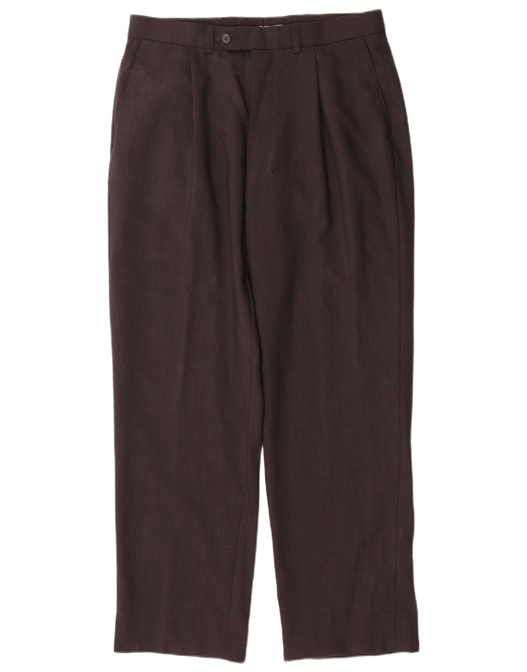 Pantaloni da abito con pegging da uomo Marks & Spencer W32 L29 Lana marrone