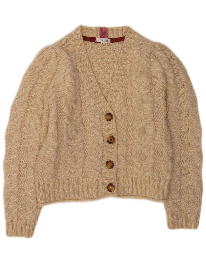 Maglione cardigan da donna White Stuff UK 16 Grande poliestere beige