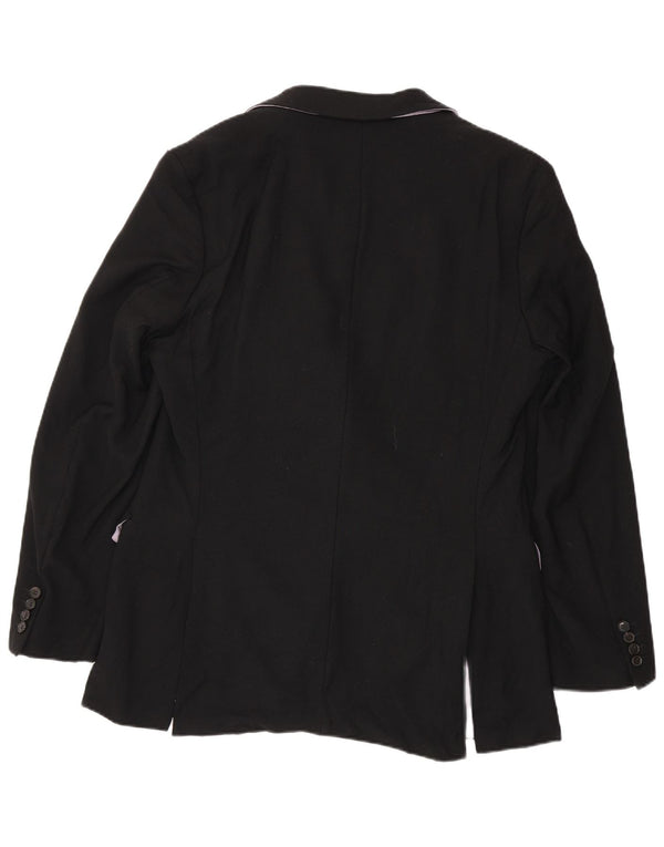 Giacca blazer da uomo a 2 bottoni Hugo Boss UK 102 grande lana vergine nera