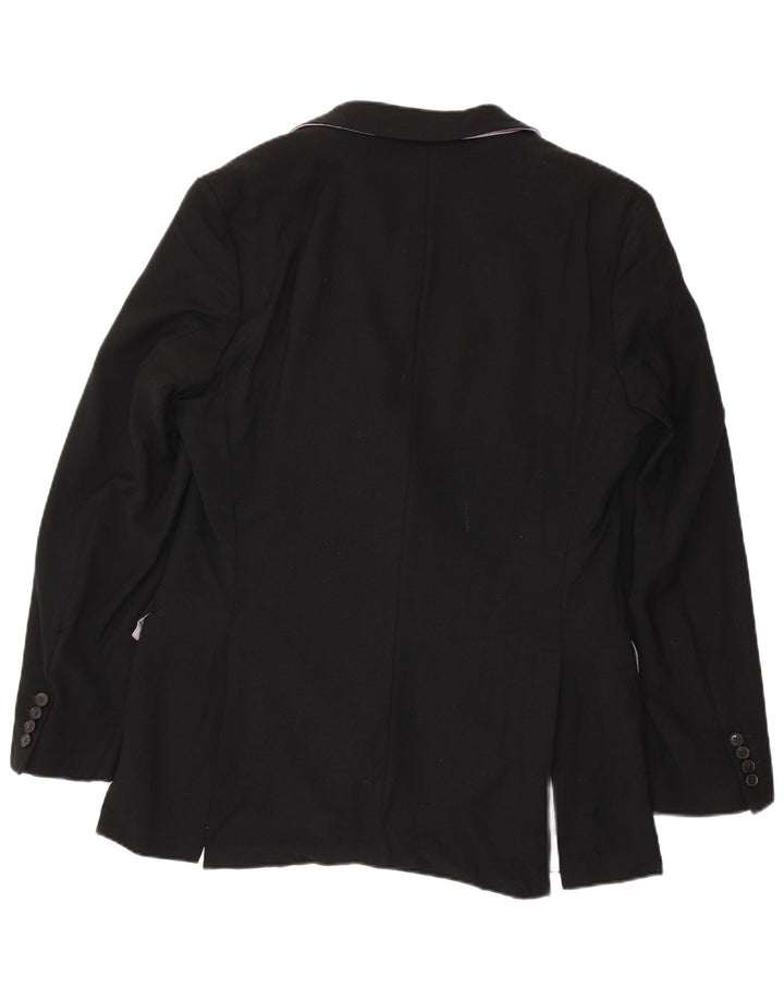 Giacca blazer da uomo a 2 bottoni Hugo Boss UK 102 grande lana vergine nera