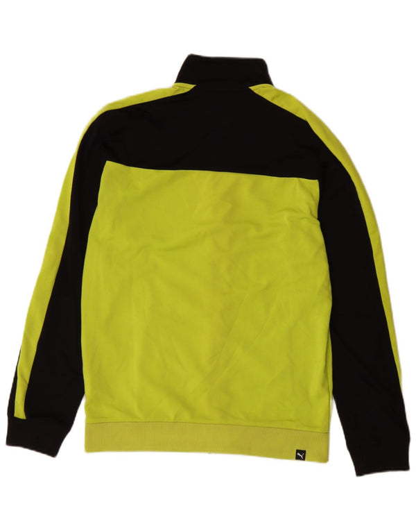 Puma Boys Tracksuit Top Jacket 13-14 Years Yellow Colourblock Polyester