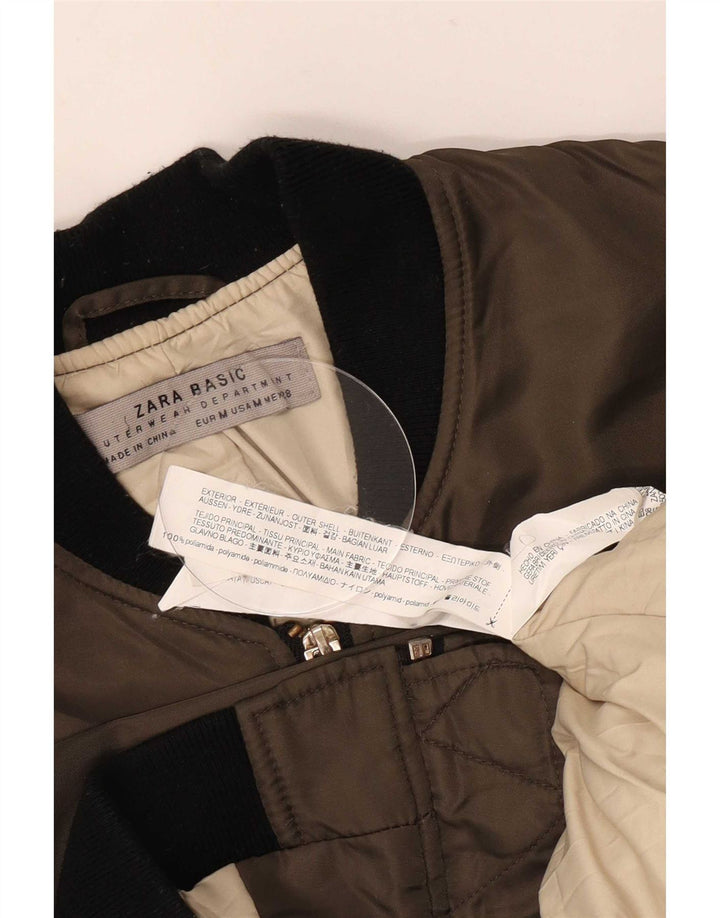 Giubbotto bomber oversize da donna Zara UK 14 color block color kaki medio