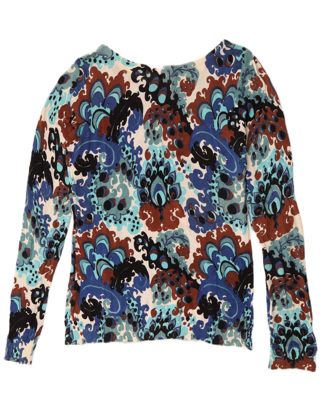 J. Crew Maglione da donna con scollo a barca Maglione UK 12 Paisley medio multicolore