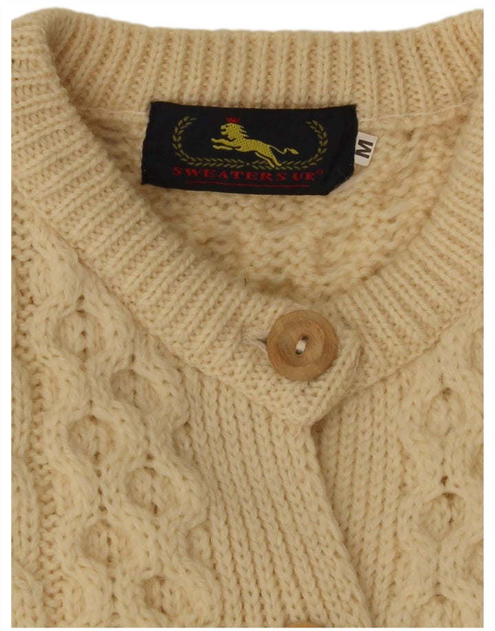Maglione cardigan da donna vintage UK 14 Beige medio