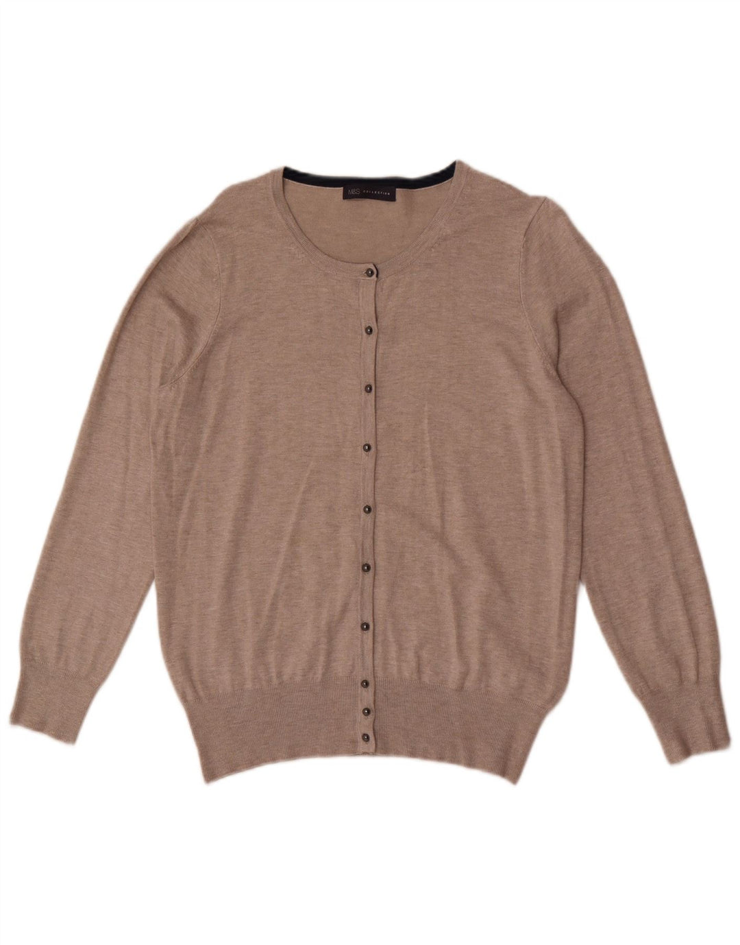 Maglione cardigan da donna Marks & Spencer UK 16 Large Beige Viscosa