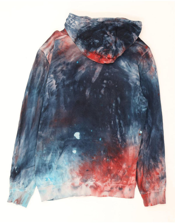Iuter Mens Graphic Hoodie Jumper Large Blue Tie Dye Cotton