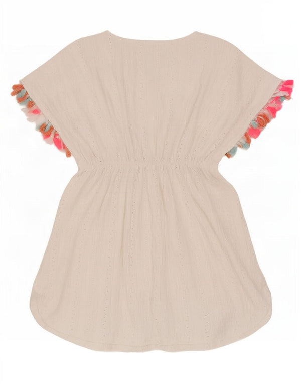 Abito caftano da spiaggia da donna Lipsy UK 8 piccolo bianco