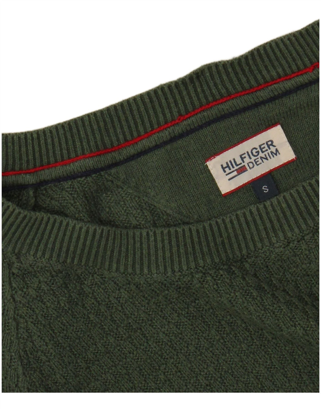 TOMMY HILFIGER Maglione maglione con scollo a barca da donna UK 10 piccolo verde
