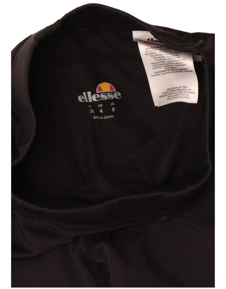 Leggings corti con grafica da donna Ellesse UK 8 piccoli poliestere nero