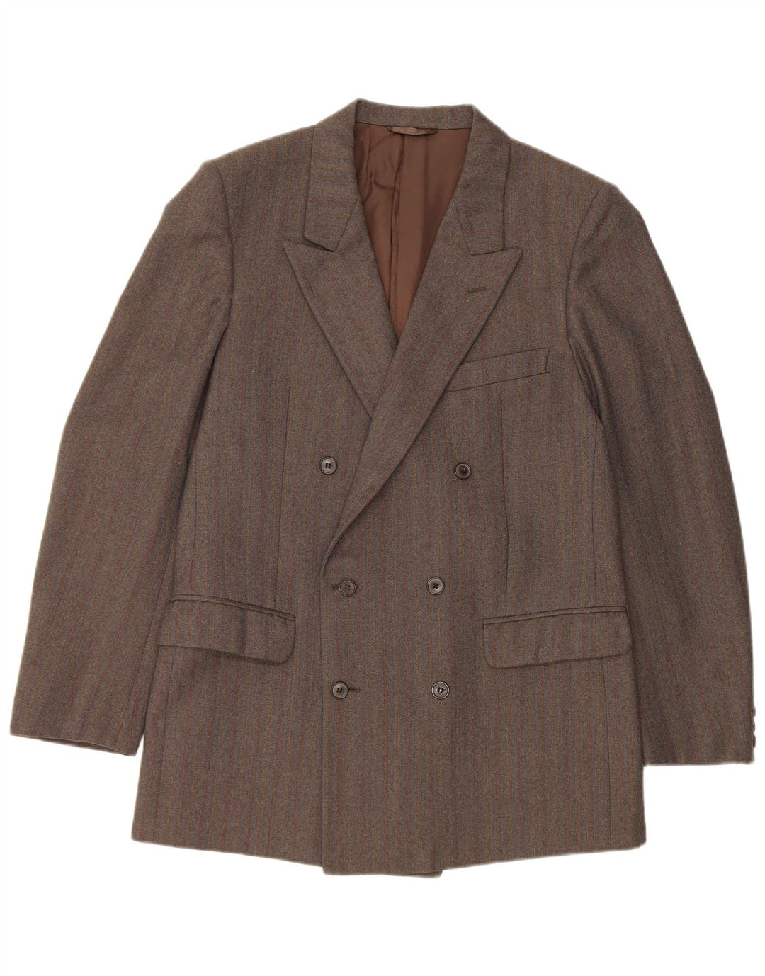 Giacca blazer doppiopetto vintage da uomo IT 50 grande gessato grigio