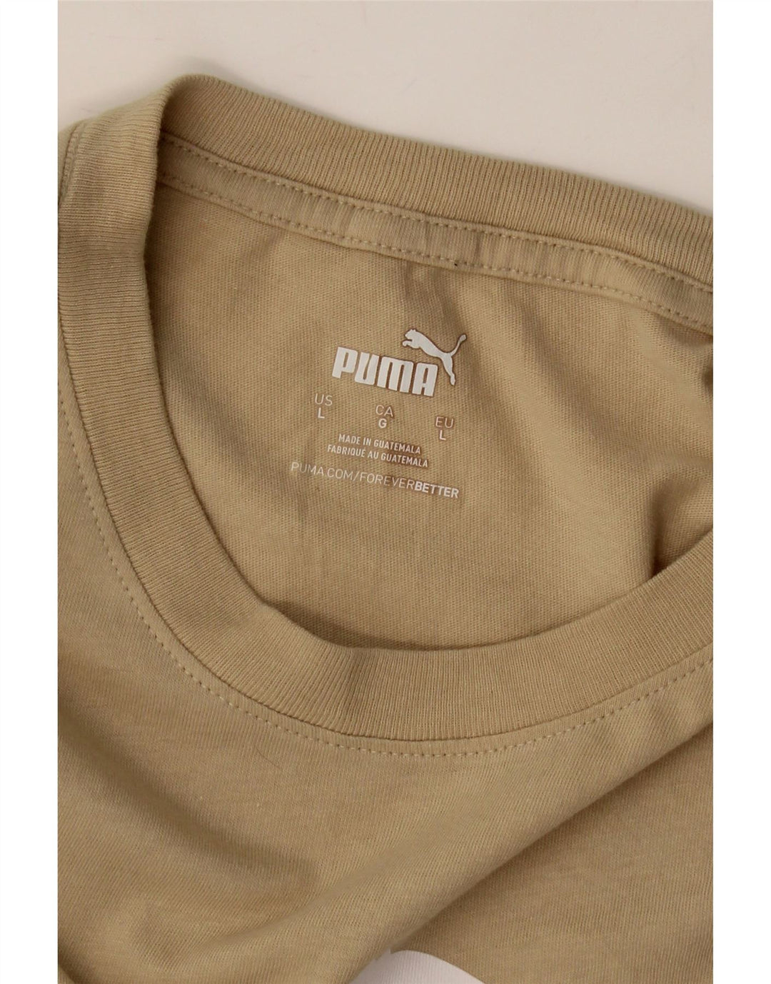 PUMA Mens Graphic T-Shirt Top Large Beige Cotton Vintage Puma and Second-Hand Puma from Messina Hembry 