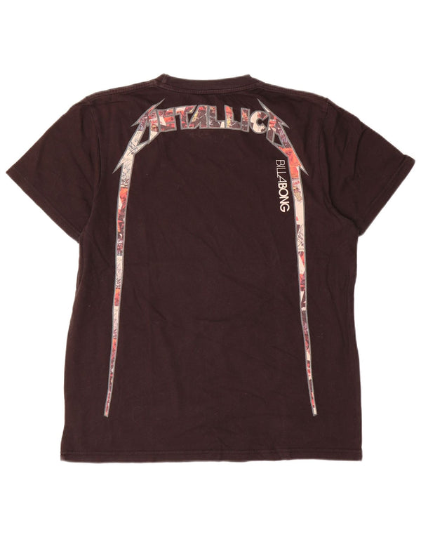 Billabong Mens Metallica Slim Fit T-shirt Top in cotone screziato marrone medio