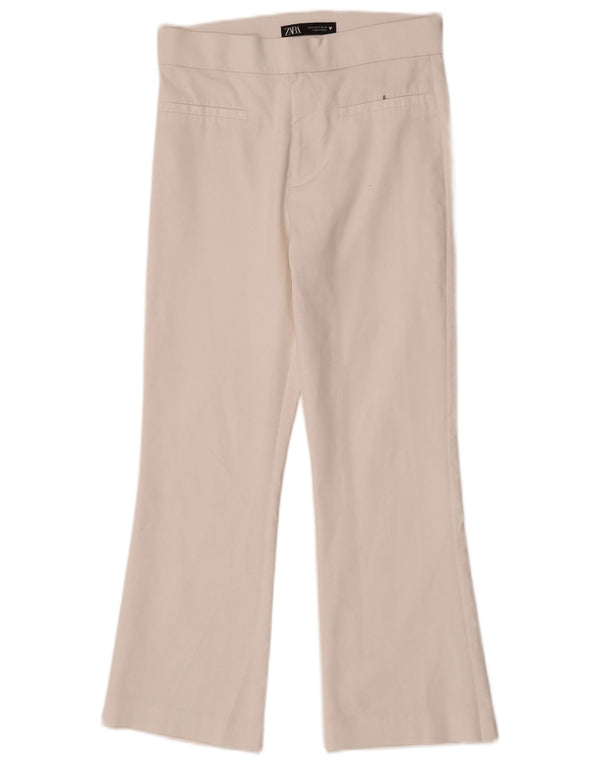 Pantaloni corti svasati da donna Zara piccoli W26 L24 cotone bianco