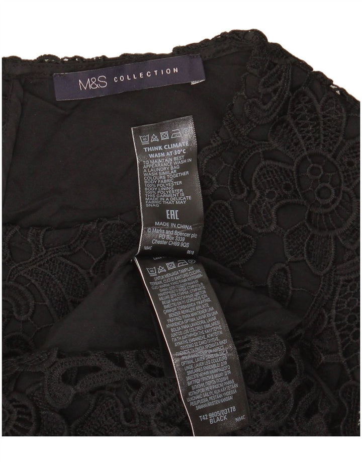 Abito tubino in pizzo da donna Marks & Spencer UK 8 piccolo poliestere floreale nero