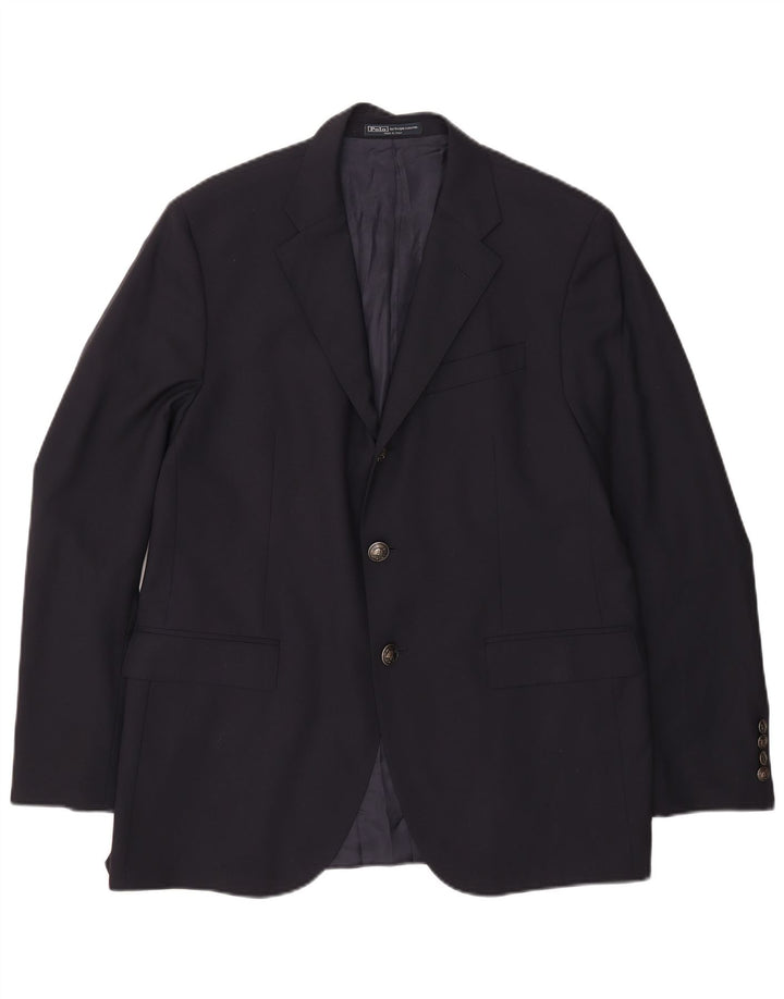 Polo Ralph Lauren Giacca blazer a 2 bottoni da uomo IT 54 XL Lana blu navy