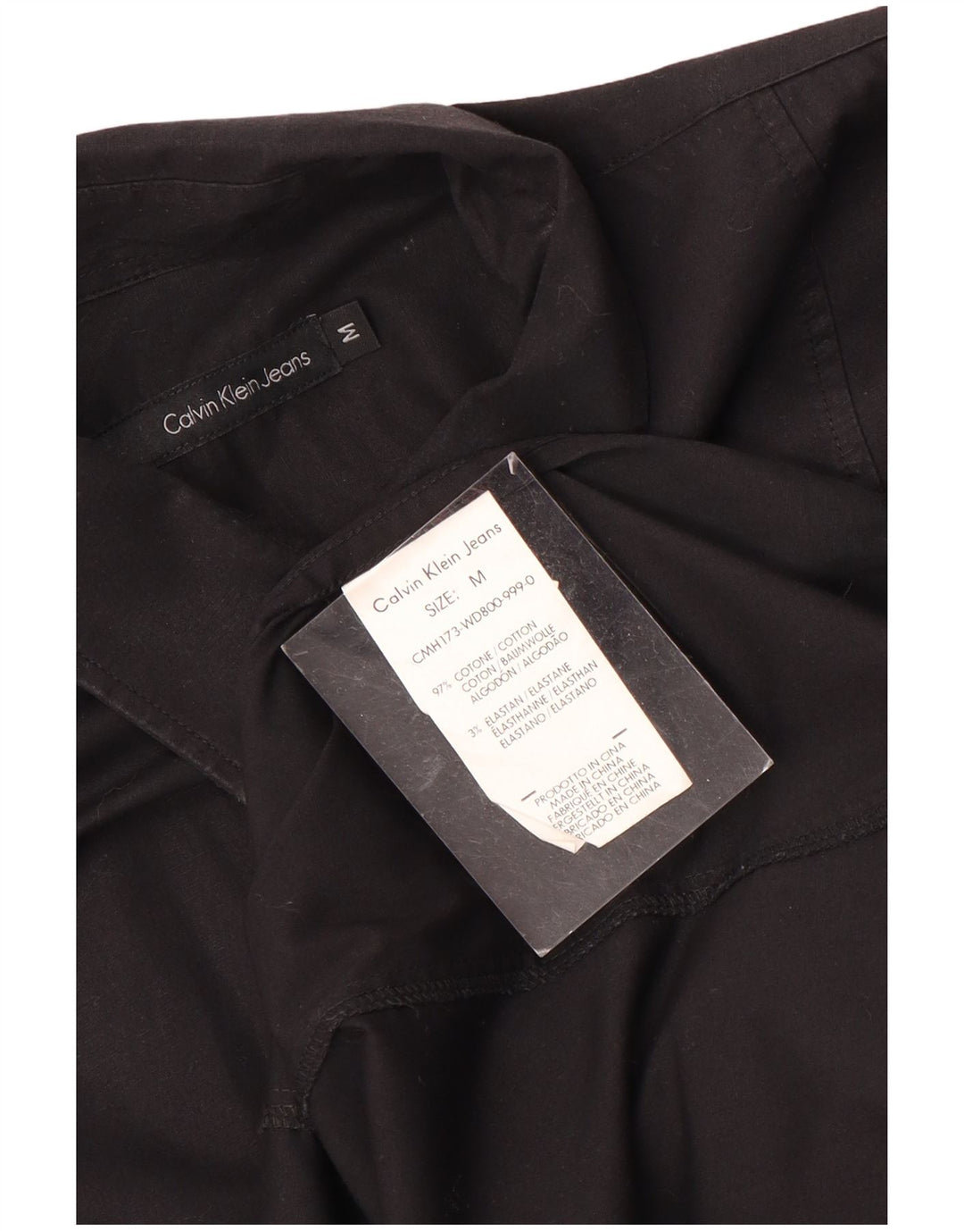 Camicia da uomo Calvin Klein Jeans in cotone nero medio