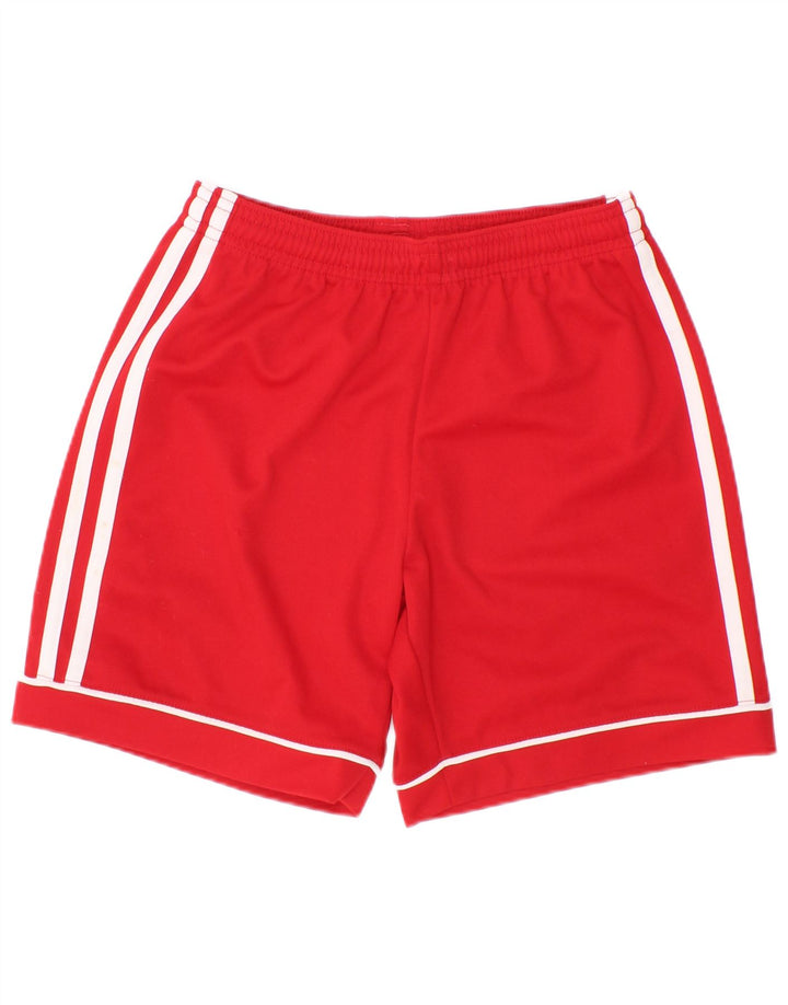 Pantaloncini sportivi Adidas Climalite da ragazzo 9-10 anni in poliestere rosso