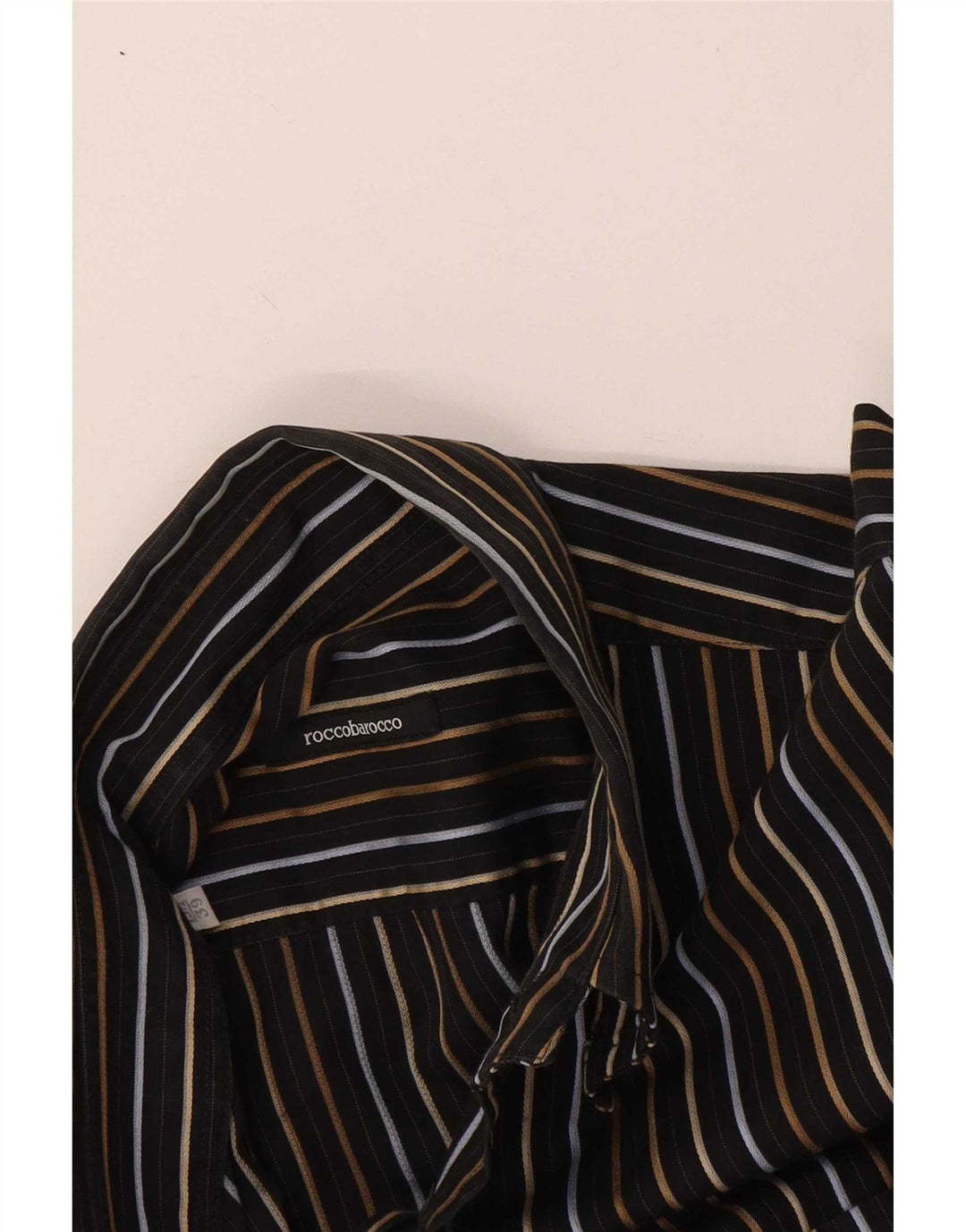 Camicia da uomo Roccobarocco taglia 39 media a righe nere