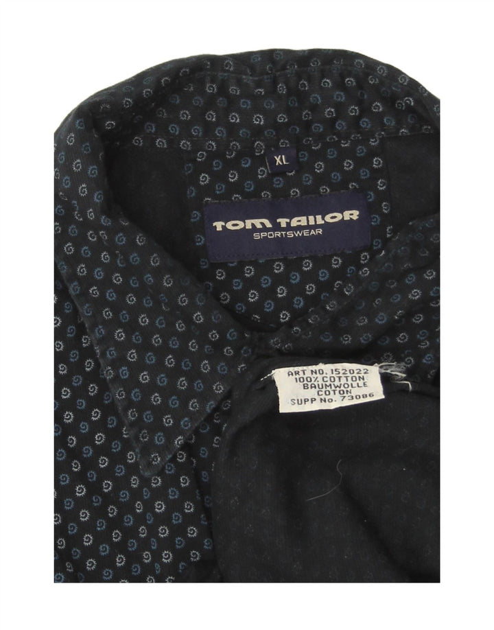 TOM TAILOR Mens Short Sleeve Shirt XL Navy Blue Spotted Cotton Vintage Tom Tailor and Second-Hand Tom Tailor from Messina Hembry 