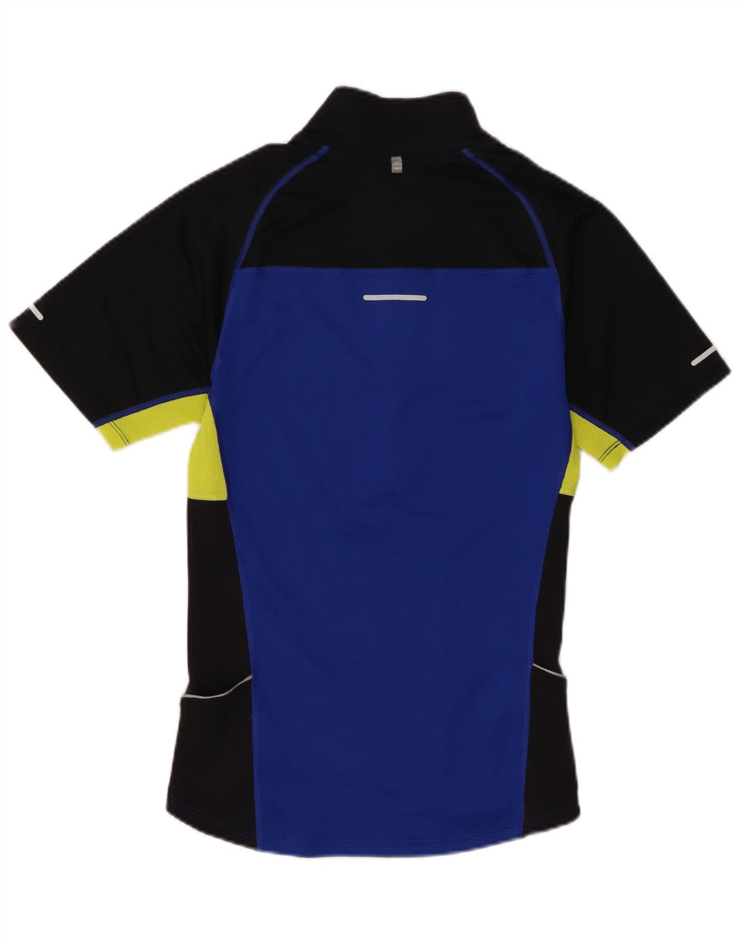 T-shirt Nike da uomo Dri Fit con collo e zip, piccola, in poliestere color block blu