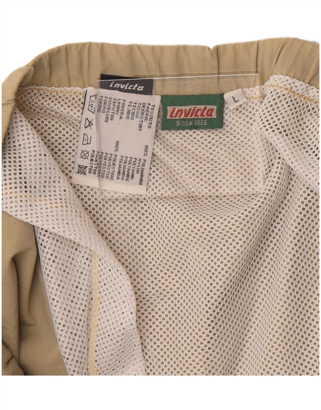 Pantaloncini da bagno grafici da uomo Invicta Large Beige Colourblock in poliammide