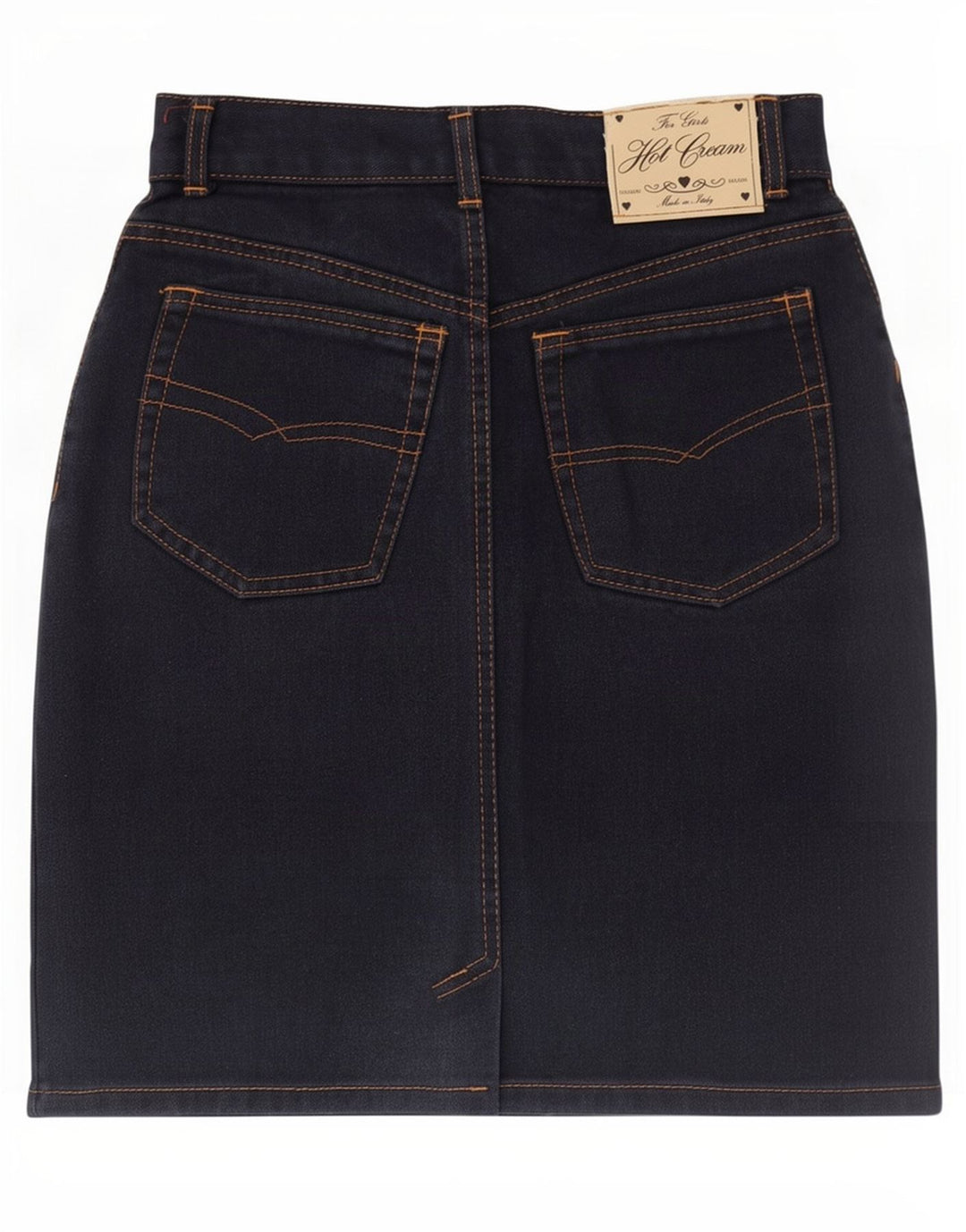 Gonna di jeans vintage da donna IT 44 media W30 blu navy