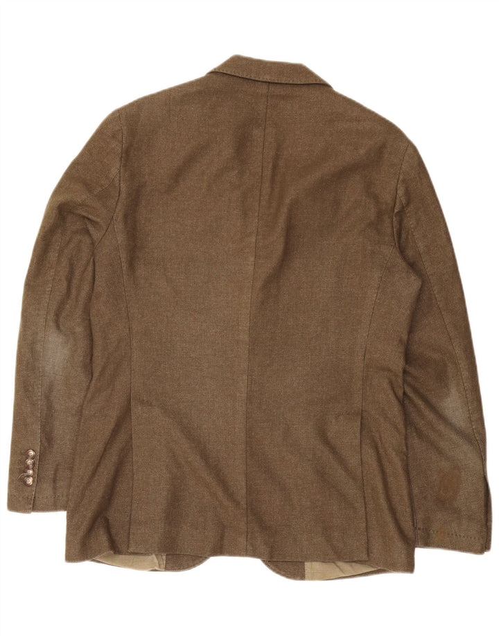 Giacca blazer da uomo a 2 bottoni Massimo Dutti EU 50 grande lana marrone