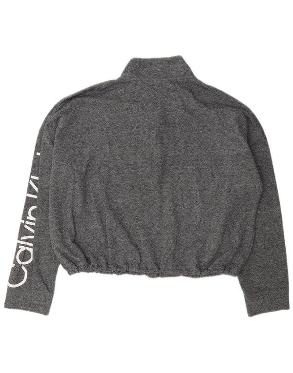 Felpa grafica corta da donna Calvin Klein Felpa UK 20 2XL Grigio chiazzato