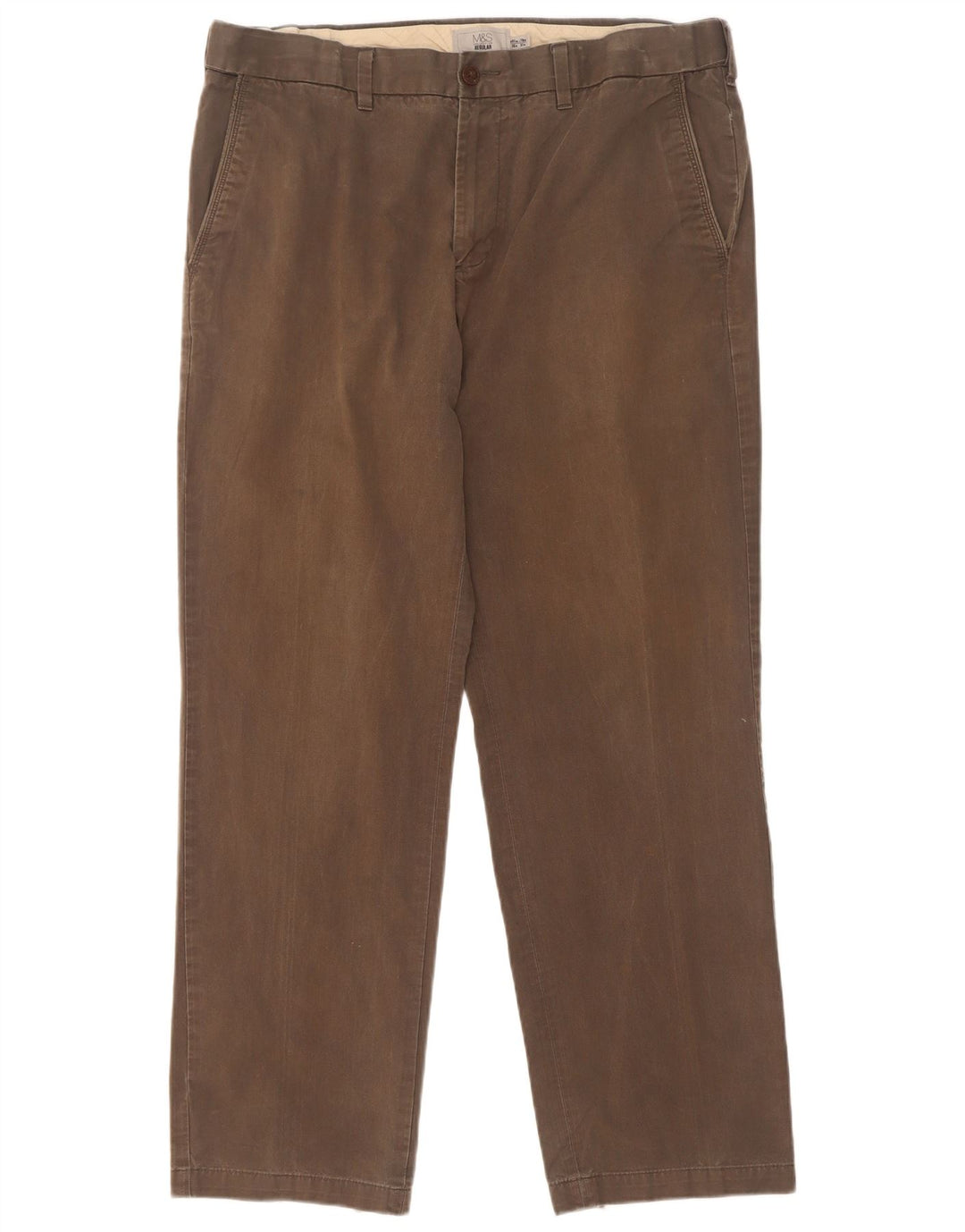 Pantaloni chino regolari da uomo Marks & Spencer W36 L31 cotone kaki